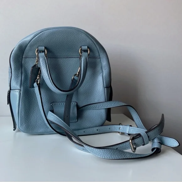 Coach Andi mini Backpack pebbled leather light blue Coach F30530 SV/CF Andi Backpack Crossbody Handbag in Pebble  main image 3
